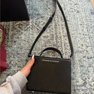 Brandon Blackwood Sleek Black Crossbody Bag